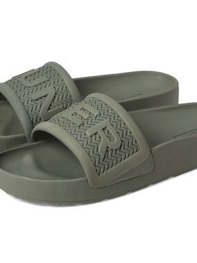 Hunter Olive Green Logo Slide Sandals - Women's